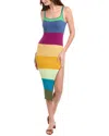 Pq Swim Piper Striped Slit Maxi Dress In Blue