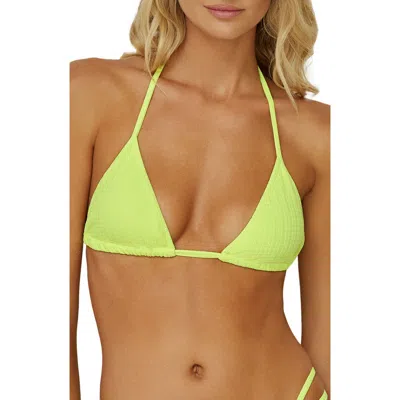Pq Swim Raven Textured Triangle Bikini Top In Pomelo