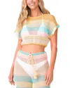 Pq Swim Renee Crochet Cropped Top Swim Cover-up In Floret