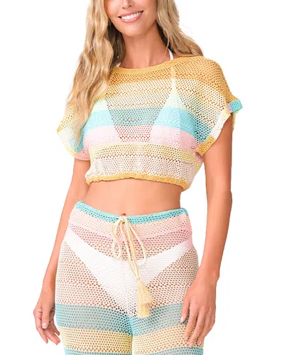 Pq Swim Renee Crochet Cropped Top Swim Cover-up In Floret
