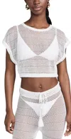 Pq Swim Renee Crochet Top Cream In Cream