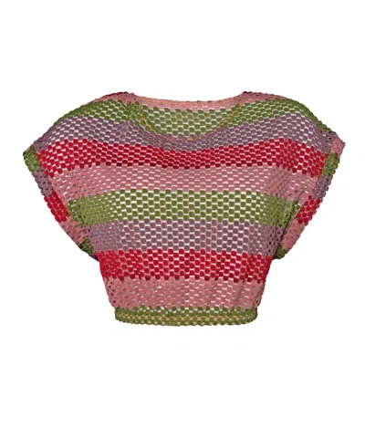 Pq Swim Renee Crop Top Olive In Multi