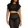 Pq Swim Renee Open Stitch Cover-up Crop Top In Ha