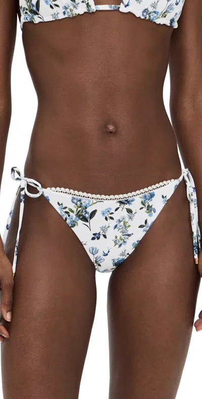 Pq Swim Reversible Tie Side Full Bikini Buttons American Beauty In White