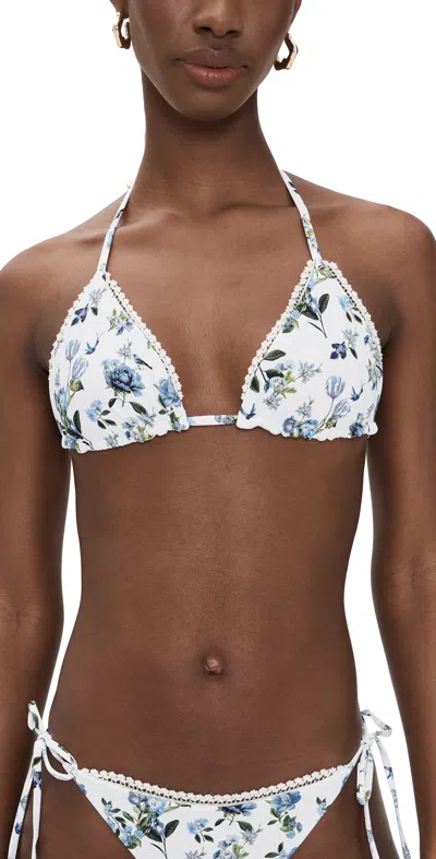 Pq Swim Reversible Triangle Bikini Top American Beauty In White