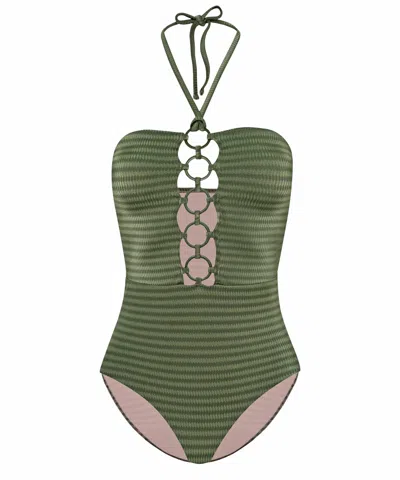 Pq Swim Ring Link One Piece Olive