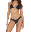Pq Swim Ruched Basic Full Bikini Bottom In Midnight Black In Blue