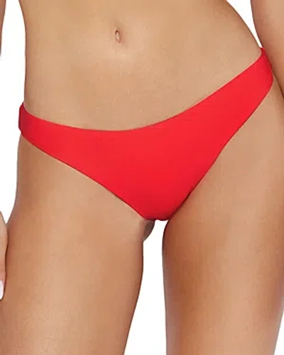 Pq Swim Ruched Bikini Bottom In Red