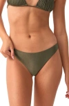 Pq Swim Ruched Bikini Bottoms In Green