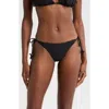 Pq Swim Ruched Bikini Bottoms In Jet Black