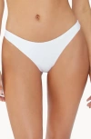 Pq Swim Ruched Solid Bikini Bottoms In White
