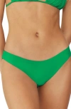 Pq Swim Pilyq Basic Ruched Bikini Bottom In Green