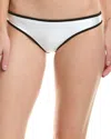Pq Swim Ruched Piped Full Bottom In White