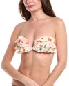Pq Swim Ruffle Bandeau Bikini Top In Pink