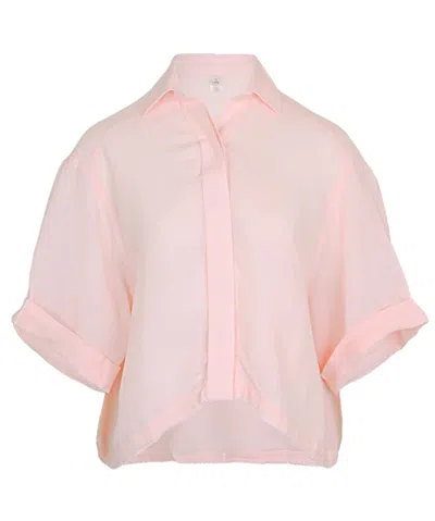 Pq Swim Scalloped Linen Top Pink