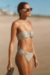Pq Swim Shimmered Bandeau Bikini Top In Green