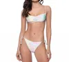 Pq Swim Side Tie Teeny Bikini Bottoms In Utopia In White