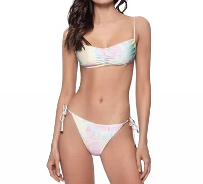 Pq Swim Side Tie Teeny Bikini Bottoms In Utopia In White