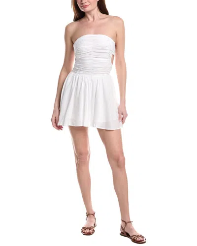 Pq Swim Skye Strapless Tie-back Mini Dress In White