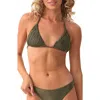 Pq Swim Skyla Macramé Triangle Bikini Top In Green