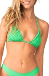 Pq Swim Skyla Triangle Bikini Top In Matcha