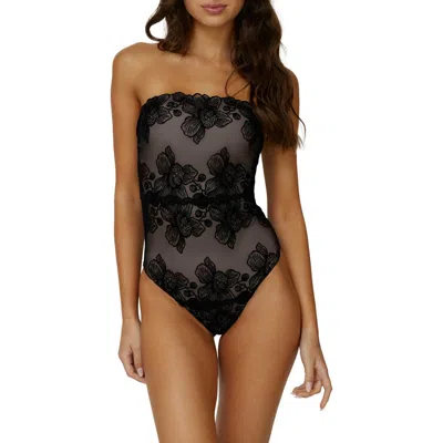 Pq Swim Strapless One-piece Swimsuit In Black