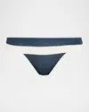 Pq Swim Striped Banded Bikini Bottoms In Blue