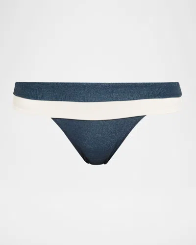 Pq Swim Striped Banded Bikini Bottoms In Purple