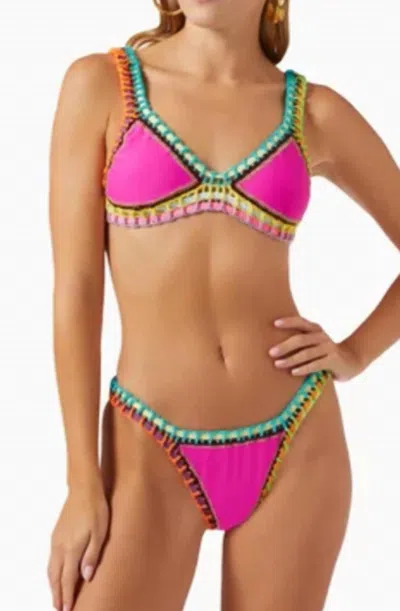 Pq Swim Swim Crochet Bikini In Set In Pink