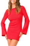 Pq Swim Tatiana Open Back Long Sleeve Cover-up Minidress