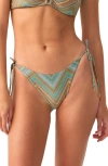 Pq Swim Teeny Metallic Chevron Bikini Bottoms In Green