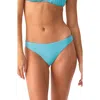 Pq Swim Basic Ruched Full Coverage Bikini Bottoms In Blue