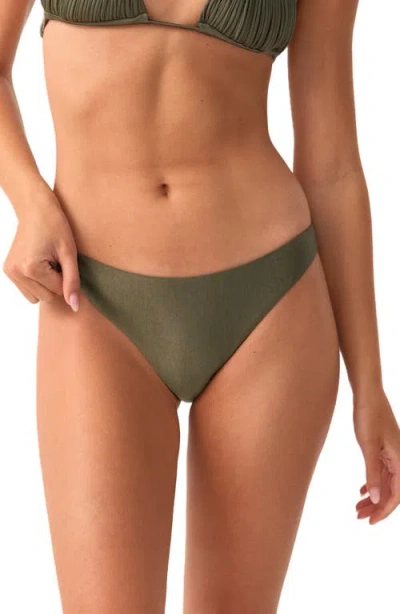 Pq Swim Teeny Ruched Bikini Bottoms In Green