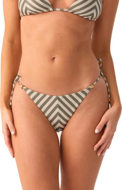 Pq Swim Teeny Side Tie Bikini Bottoms In Gray
