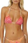 Pq Swim Triangle String Bikini Top In Cayenne