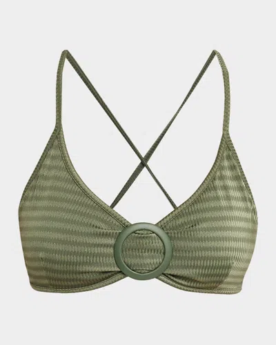 Pq Swim Vienna Striped Bikini Top In Green