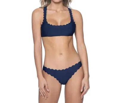 Pq Swim Viper Reversible Seamless Wave Teeny Bottom In Blue
