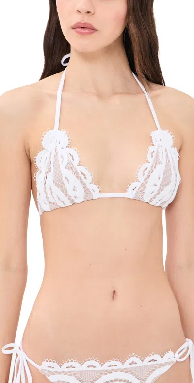 Pq Swim White Lace Triangle Top White