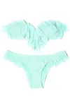 Pq Swim Women's Caribbean Sea Ruffle Full Cut Bikini Bottom Swimsuit In Mint In Blue