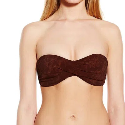 Pq Swim Women Goddess Strapless Bandeau Swimsuit Bikini Top In Brown In Red