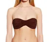 Pq Swim Women Goddess Strapless Bandeau Swimsuit Bikini Top In Brown In Red