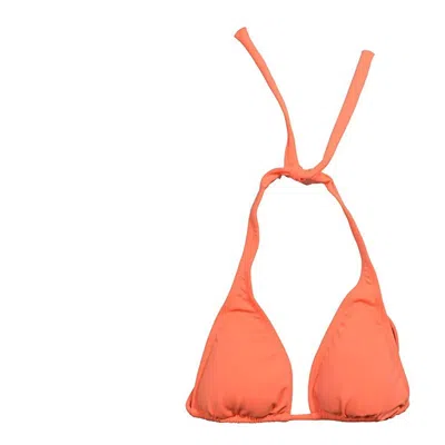 Pq Swim Women's Halter Tie Strap Triangle Cup Bikini Top In Tangarine In Pink