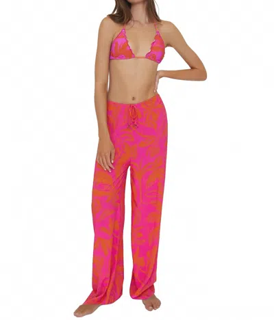 Pq Swim Women's James Tie Pant In Del Mar Palms In Pink