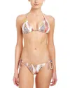 Pq Swim Women's Patara Embroidered Adjustable String Strap Full Bikini Bottom Swimsuit In Multi In Beige