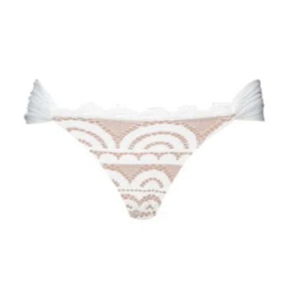 PQ SWIM WOMEN'S WHITE WATER LILY LACE FANNED BOTTOM TEENY
