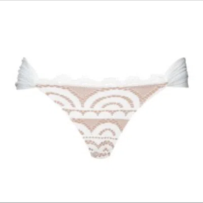 Pq Swim Women's White Water Lily Lace Fanned Bottoms Full