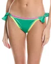 Pq Swim X Solange Ferrarini Crochet Trim Full Bikini Bottom In Green