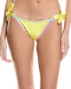 Pq Swim X Solange Ferrarini Crochet Trim Full Bikini Bottom In Yellow
