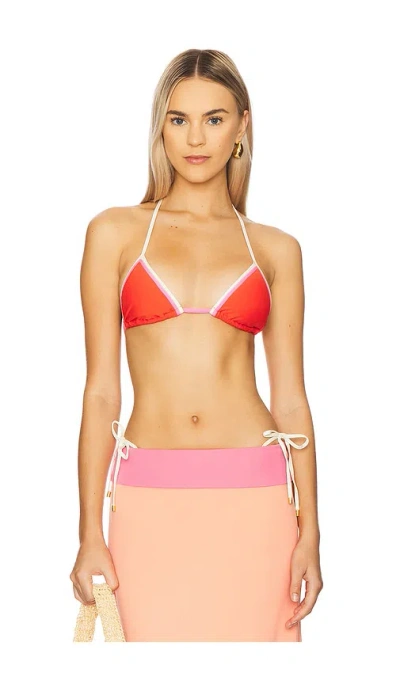 Pq Thea Triangle Bikini Top In Red