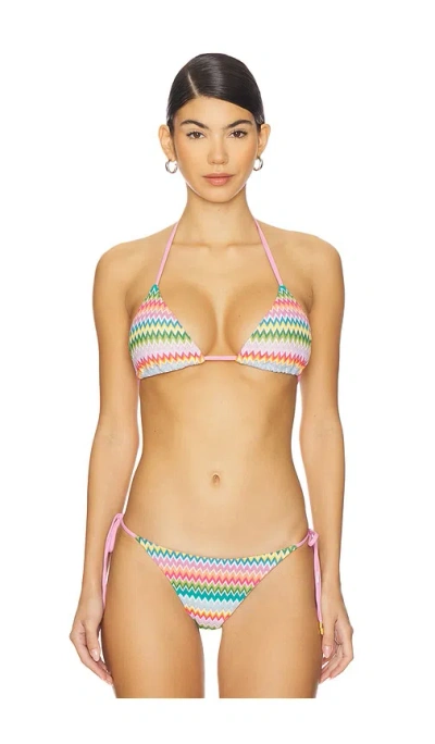Pq Triangle Bikini Top In Multi